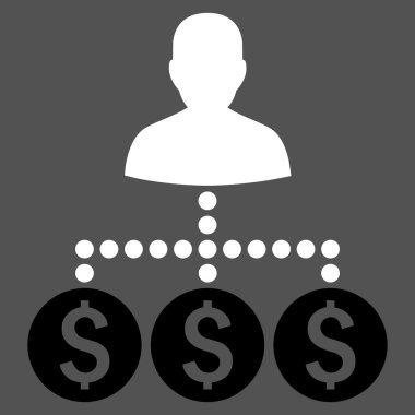 Para toplayıcı düz vektör simgesi