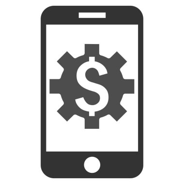 Mobil banka Kur düz vektör simgesi