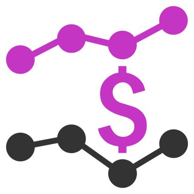 Finansal eğilimleri düz vektör simgesi