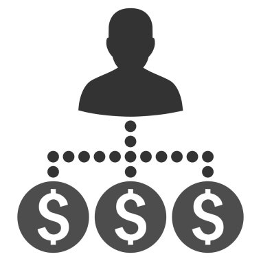 Para toplayıcı düz vektör simgesi