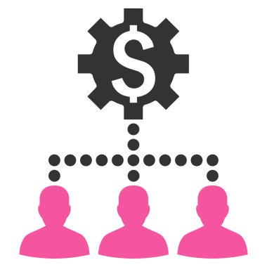 Endüstriyel banka müşterilerine vektör simge düz