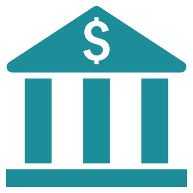 Banka Binası düz vektör simgesi
