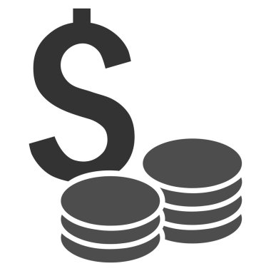 Doları nakit düz vektör simgesi