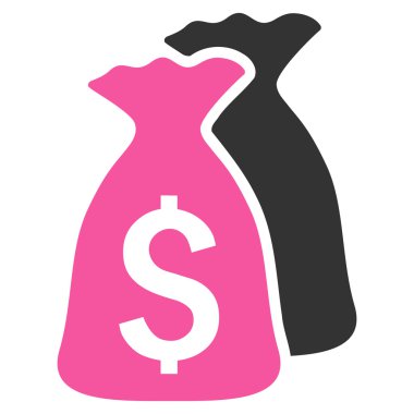 Para çantaları düz vektör simgesi