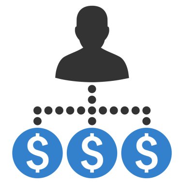 Para toplayıcı düz vektör simgesi