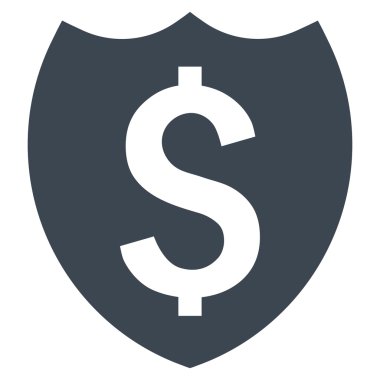 Banka sigorta düz vektör simgesi