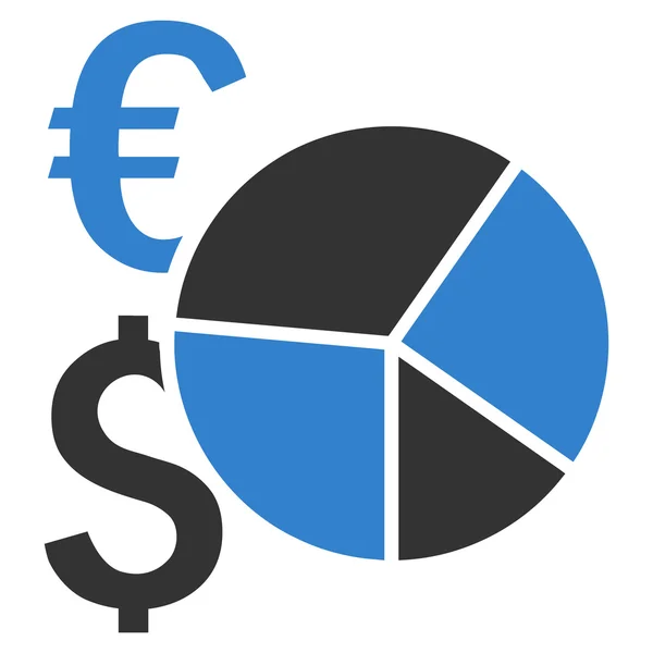 Значок вектора плоской плоской диаграммы финансового пирога — стоковый вектор