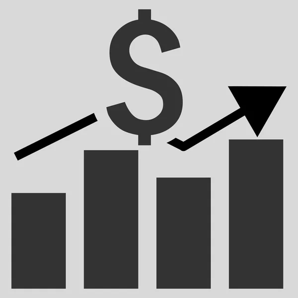 Gráfico de barras de vendas Flat Vector Icon — Vetor de Stock