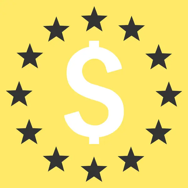 Dollarn stjärnor i platt vektor Icon — Stock vektor