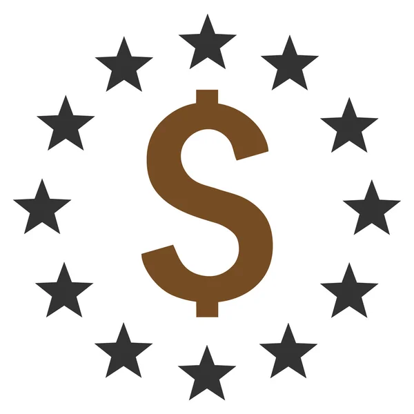 Ícone de vetor plano de estrelas do dólar — Vetor de Stock