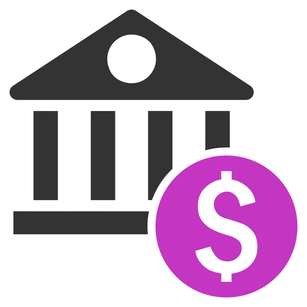 Dollarn Bank platt vektor Icon — Stock vektor