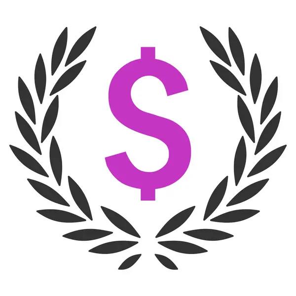 Icona vettoriale piatto emblema Laurel Bank — Vettoriale Stock