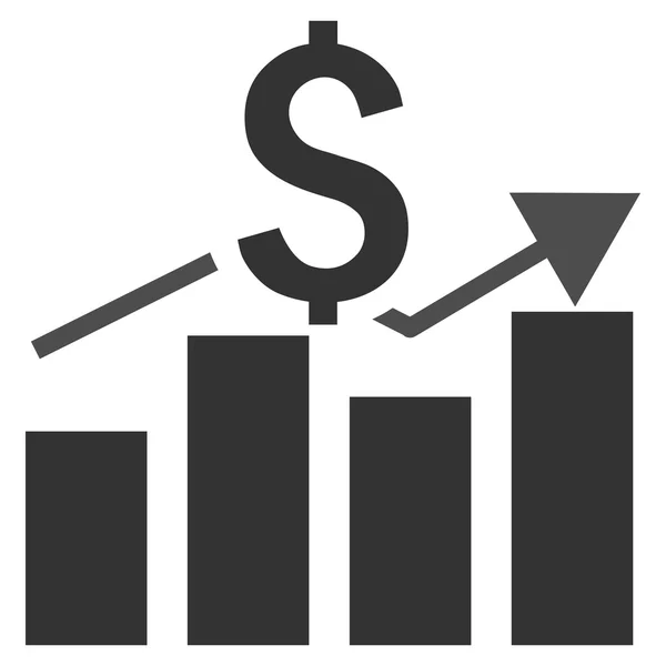 Gráfico de barras de ventas Icono de vector plano — Vector de stock