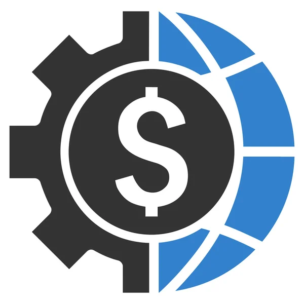 Világ ipari pénzügyek lapos vektor ikon — Stock Vector