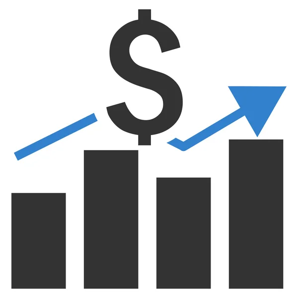 Az értékesítési sávdiagram diagram lapos Vector Icon — Stock Vector