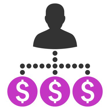 Para toplayıcı düz vektör simgesi