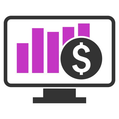 Borsa düz vektör simge izleme