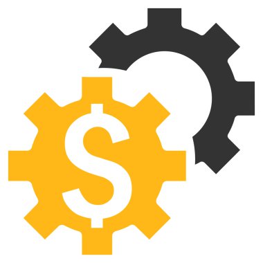 Banka ayarları düz vektör simgesi