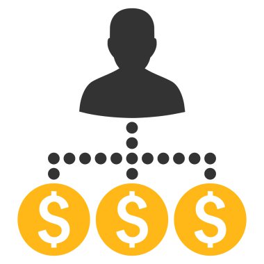 Para toplayıcı düz vektör simgesi