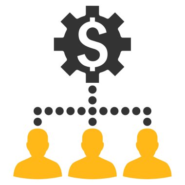 Endüstriyel banka müşterilerine vektör simge düz