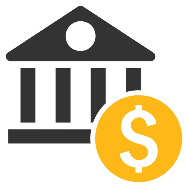 Dollarn Bank platt vektor Icon — Stock vektor