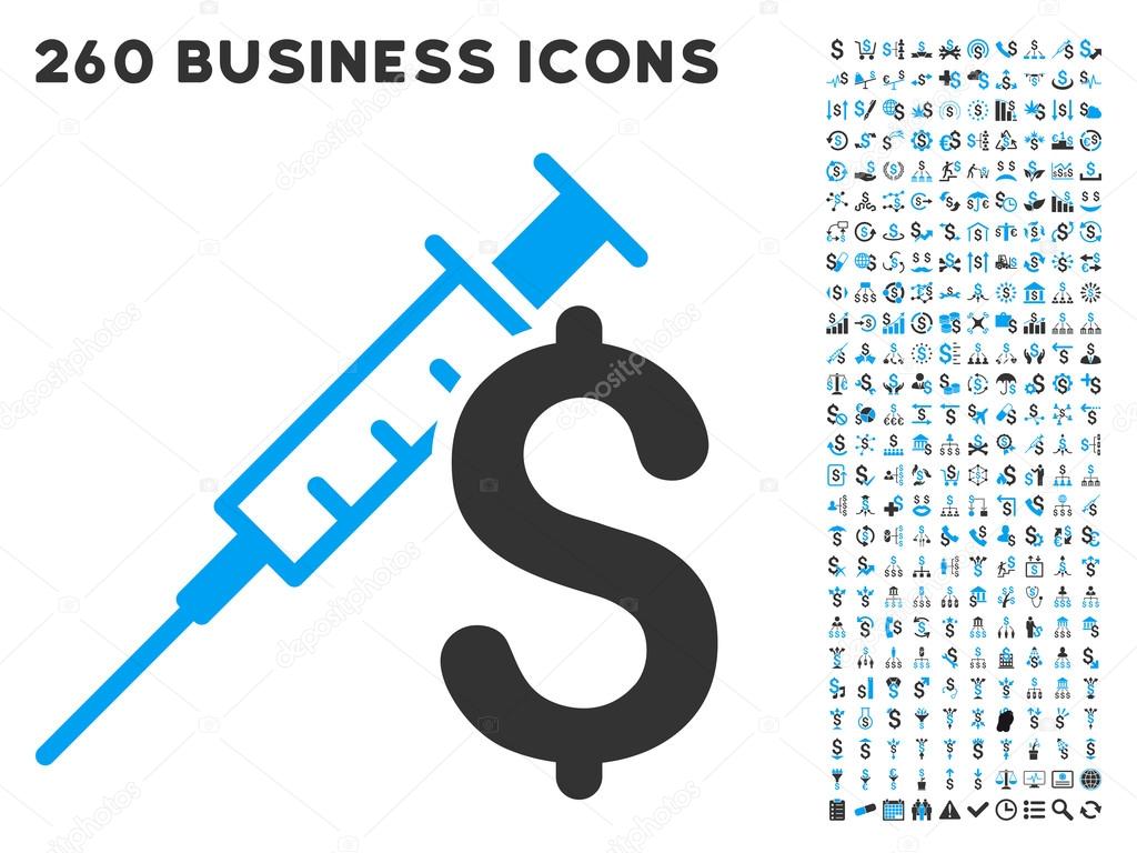 Drug Business Icon with Flat Vector Set