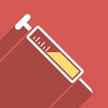 Enjeksiyon düz Longshadow kare simgesi