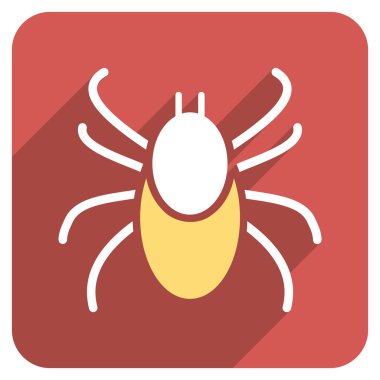 Mite düz yuvarlak kare simgesi uzun gölge ile