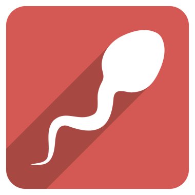 Spermatozoon düz yuvarlak kare simgesi uzun gölge ile
