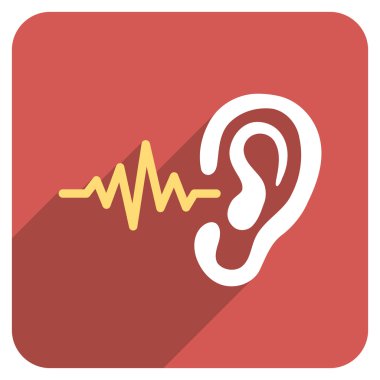 Düz yuvarlak kare simgesi uzun gölge ile dinle