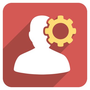 Uzun gölge ile migren düz yuvarlak kare simgesi