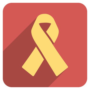 Dayanışma Kurdele Düz Yuvarlak Kare Simge Uzun Gölge ile