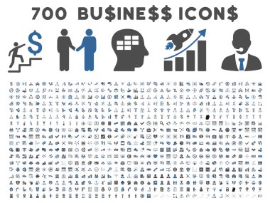 700 düz vektör iş ikonları/simgeleri