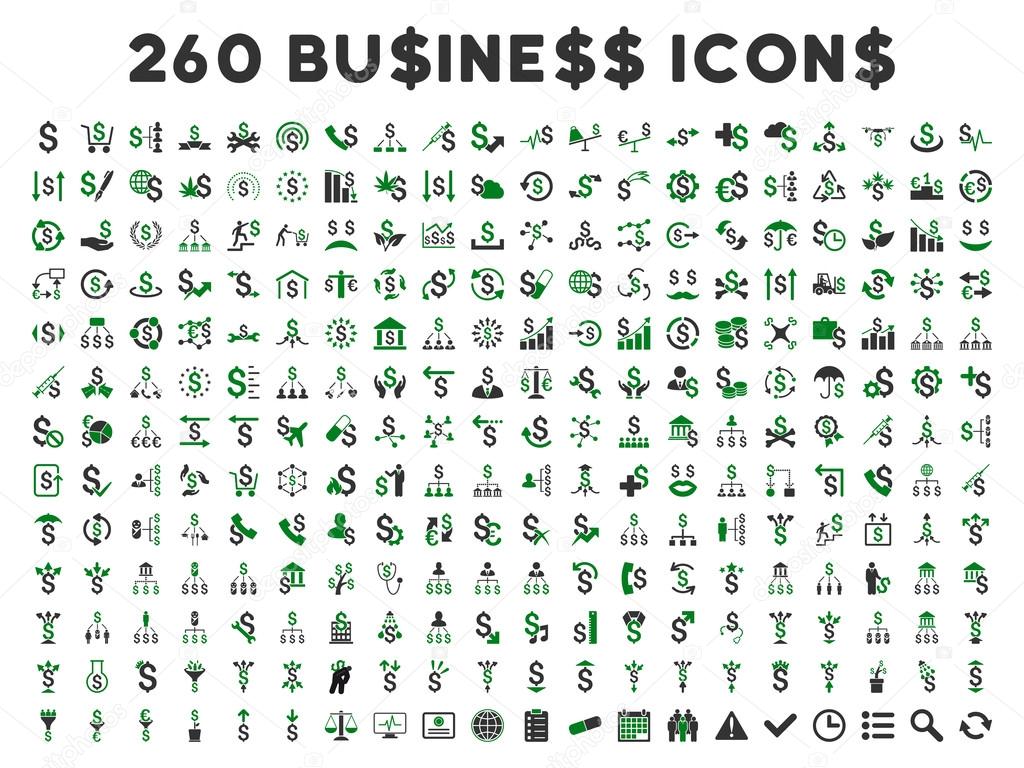 260 Flat Vector Business Icons