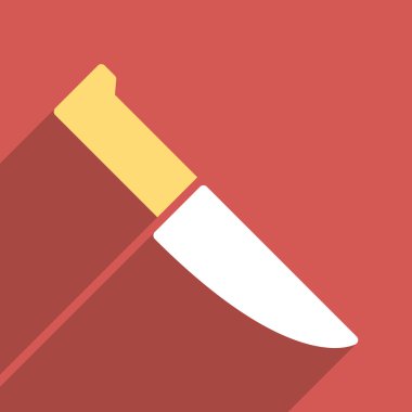 Bıçak düz Longshadow kare simgesi