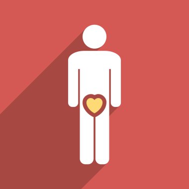 Erkek aşk düz Longshadow kare simgesi