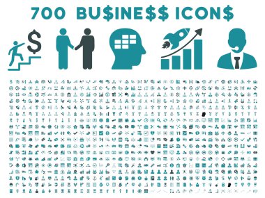 700 düz glif iş ikonları/simgeleri
