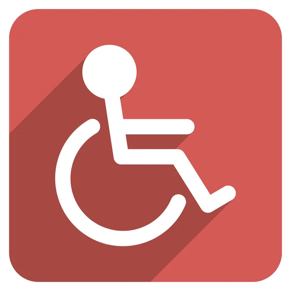 Portatori di handicap piatto arrotondato icona quadrata con ombra lunga — Foto Stock
