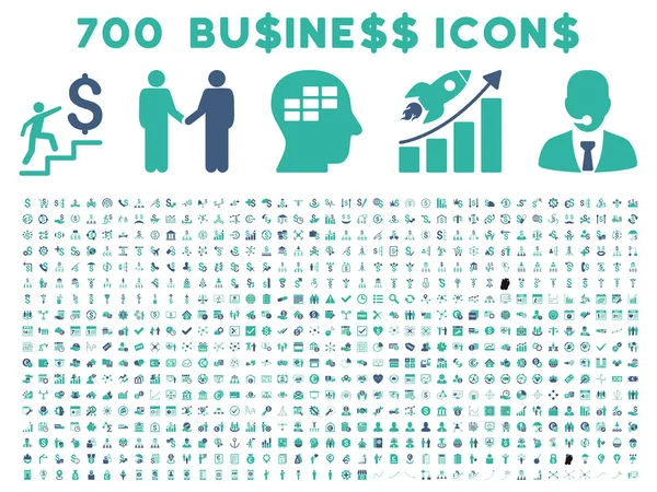 700 iconos de negocio de glifos planos — Foto de Stock