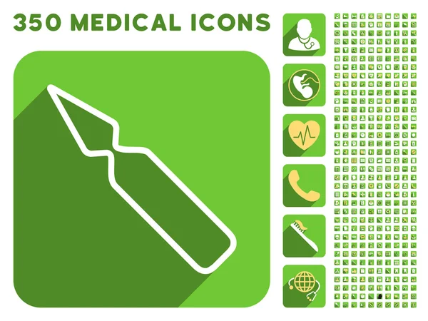 Fiala vuota icona e Medical Longshadow Icon Set — Foto Stock