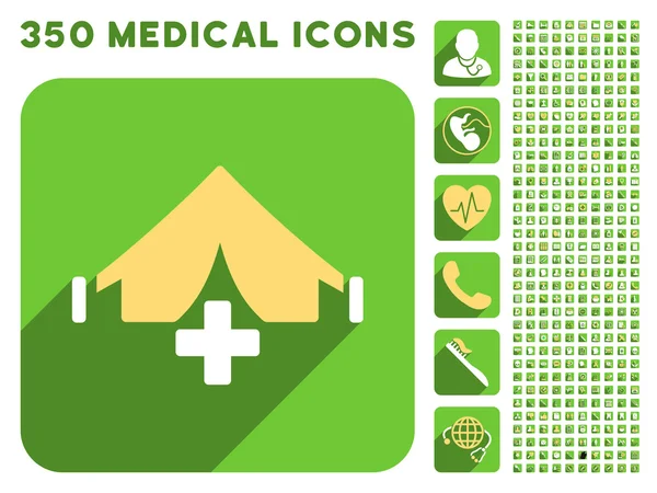 Icona dell'ospedale archiviato e Medical Longshadow Icon Set — Foto Stock