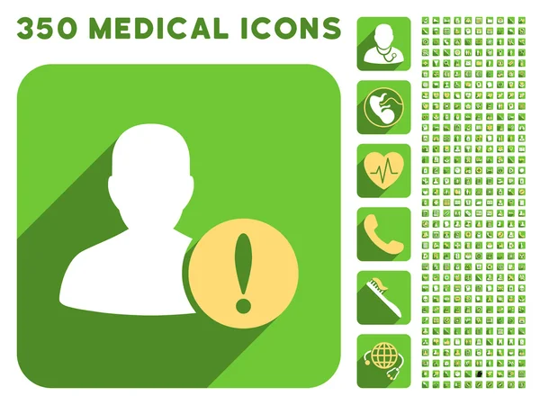 Utente problema icona e Medical Longshadow Icon Set — Foto Stock