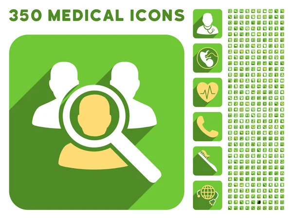 Suche nach Patientensymbol und medizinischem Longshadow-Symbol — Stockfoto