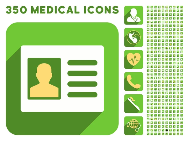 Sull'icona Account paziente e medico Longshadow Icon Set — Foto Stock