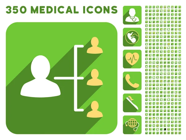 Icona di rapporti pazienti e Medical Longshadow Icon Set — Foto Stock