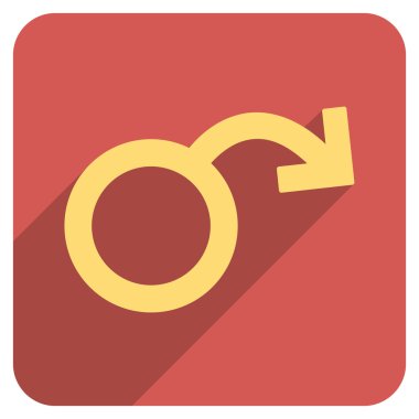 Uzun gölge ile iktidarsızlık düz yuvarlak kare simgesi