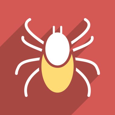 Mite düz Longshadow kare simgesi