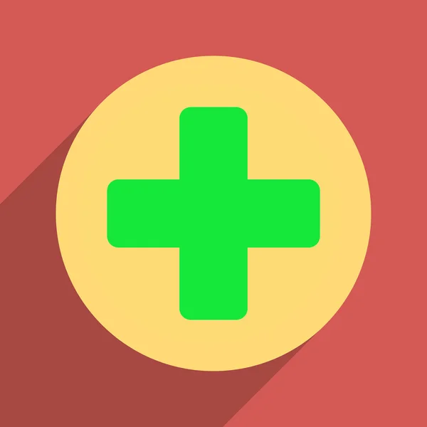 Medicina Flat Longshadow Square Icon —  Vetores de Stock