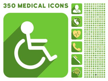 Özürlü simgesi ve tıbbi Longshadow Icon Set