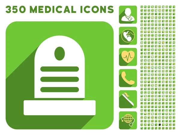 Icona di Tombstone e Medical Longshadow Icon Set — Foto Stock